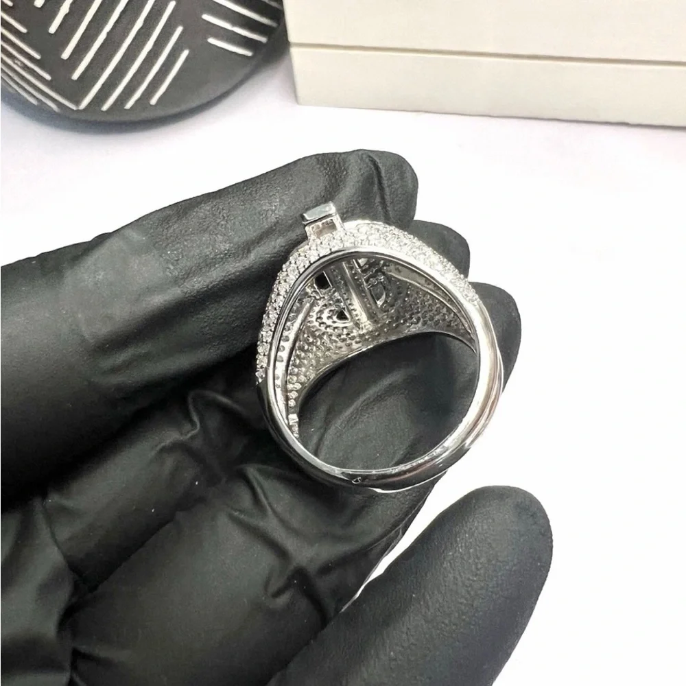 925 Sterling Silver 2.00CT MOISSANITE Dollar Sign Men’s Ring Size 10 or 11